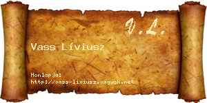 Vass Líviusz névjegykártya