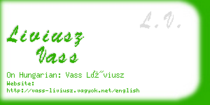 liviusz vass business card